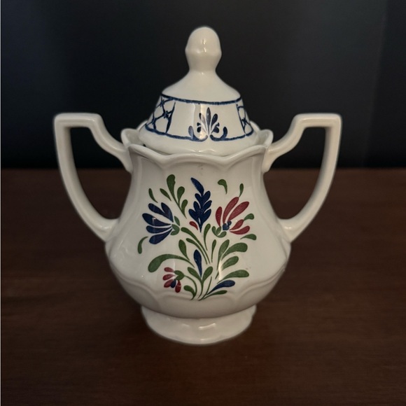 Floral Ceramic Sugar Bowl - Picture 1 of 2